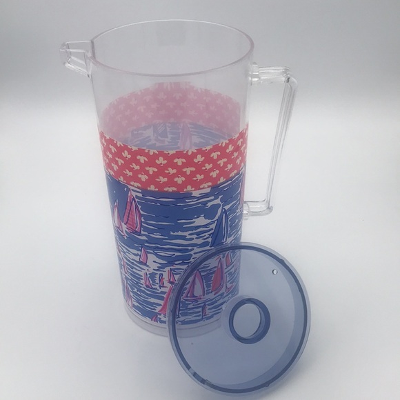 NWT Lilly Pulitzer Boatylicious Pitcher & 4 Glasses Set - Picture 5 of 7